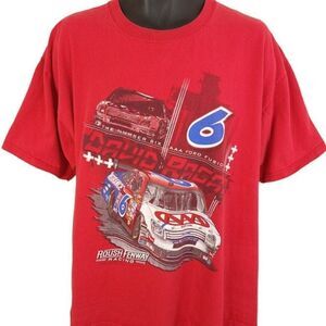 David Ragan NASCAR T Shirt Vintage Y2K Roush Fenway Racing Ford Fusion Mens
